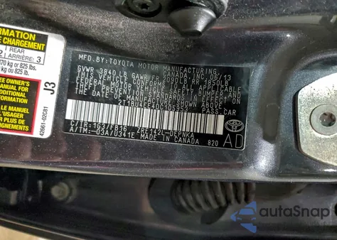 2013 Toyota Corolla Base из США, поврежденный, VIN 2T1BU4EE4DC105953